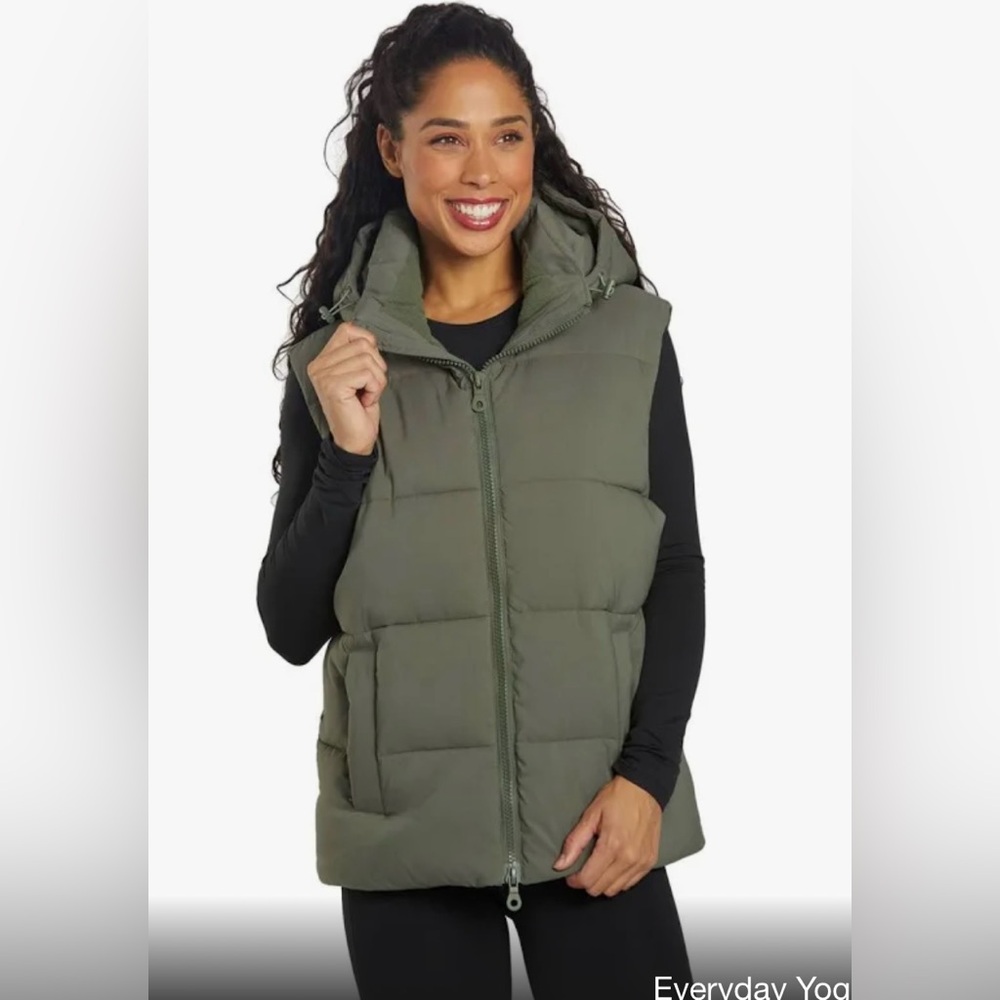 girlfriend collective Olive Green Puffer Vest